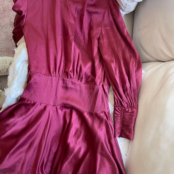 Zimmermann Wrap Dress in Burgundy size 0 - Picture 7 of 8